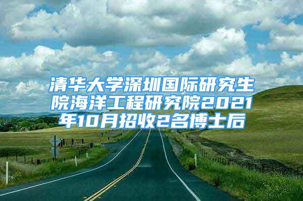 清華大學深圳國際研究生院海洋工程研究院2021年10月招收2名博士后