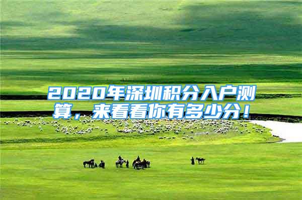 2020年深圳積分入戶測算，來看看你有多少分！