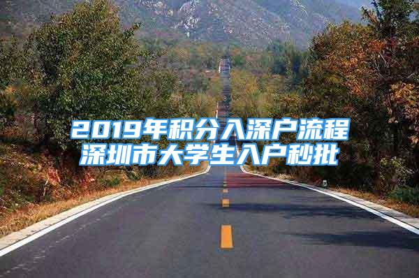 2019年積分入深戶流程深圳市大學(xué)生入戶秒批