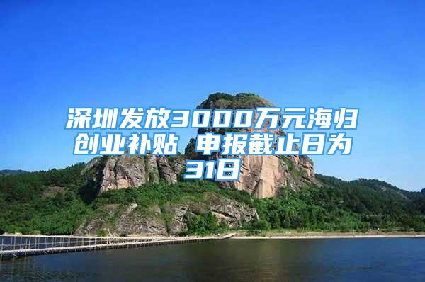 深圳發(fā)放3000萬元海歸創(chuàng)業(yè)補貼 申報截止日為31日