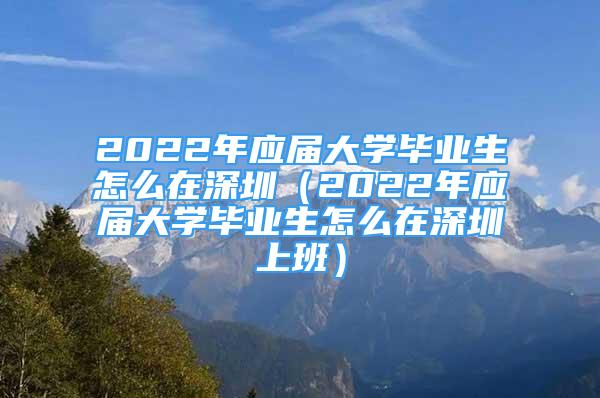 2022年應(yīng)屆大學(xué)畢業(yè)生怎么在深圳（2022年應(yīng)屆大學(xué)畢業(yè)生怎么在深圳上班）