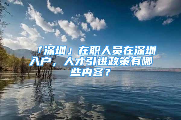 「深圳」在職人員在深圳入戶，人才引進(jìn)政策有哪些內(nèi)容？