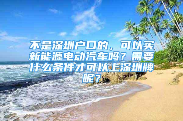 不是深圳戶口的，可以買新能源電動汽車嗎？需要什么條件才可以上深圳牌呢？