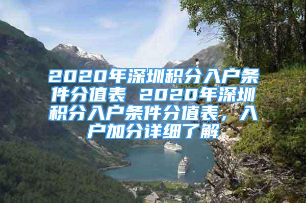 2020年深圳積分入戶條件分值表 2020年深圳積分入戶條件分值表，入戶加分詳細了解