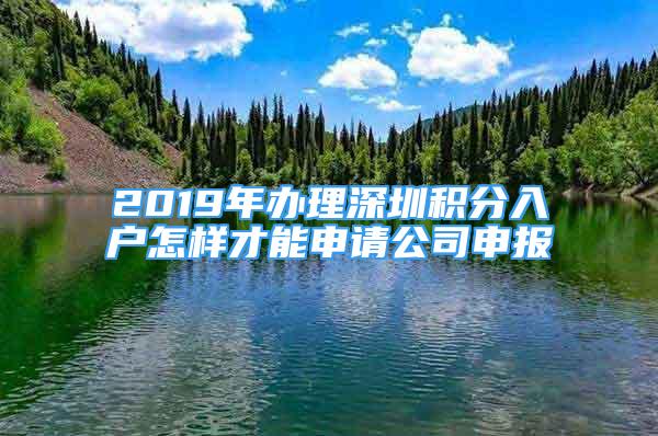 2019年辦理深圳積分入戶怎樣才能申請公司申報