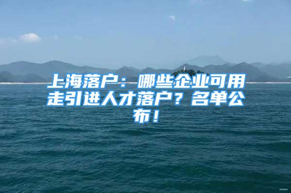 上海落戶：哪些企業(yè)可用走引進人才落戶？名單公布！