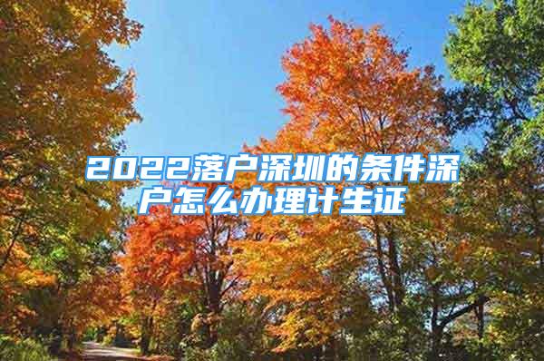 2022落戶深圳的條件深戶怎么辦理計(jì)生證