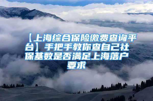 【上海綜合保險繳費查詢平臺】手把手教你查自己社保基數(shù)是否滿足上海落戶要求