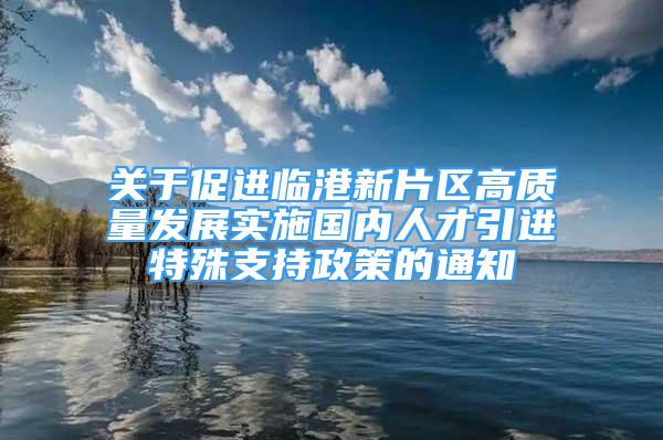 關于促進臨港新片區(qū)高質量發(fā)展實施國內人才引進特殊支持政策的通知