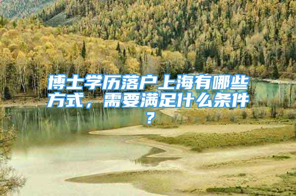 博士學(xué)歷落戶上海有哪些方式，需要滿足什么條件？