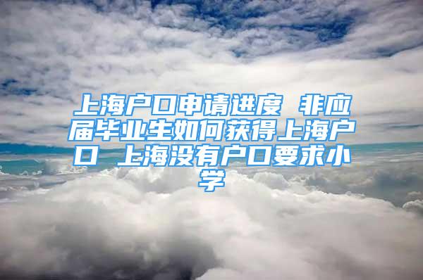 上海戶口申請進度 非應屆畢業(yè)生如何獲得上海戶口 上海沒有戶口要求小學