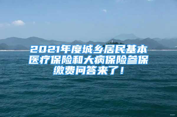 2021年度城鄉(xiāng)居民基本醫(yī)療保險(xiǎn)和大病保險(xiǎn)參保繳費(fèi)問答來了！