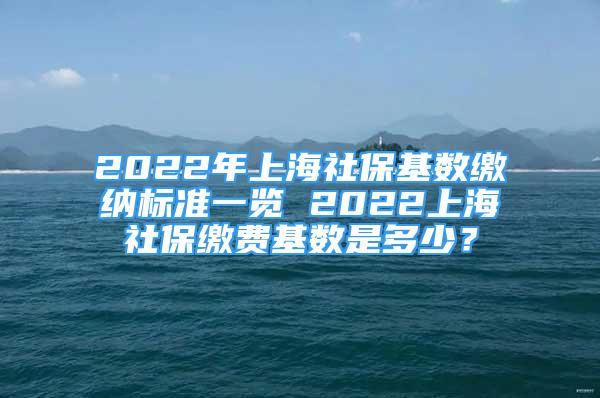 2022年上海社?；鶖?shù)繳納標(biāo)準(zhǔn)一覽 2022上海社保繳費(fèi)基數(shù)是多少？