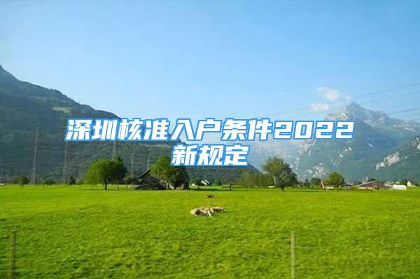 深圳核準(zhǔn)入戶(hù)條件2022新規(guī)定