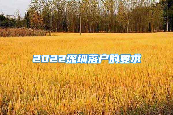 2022深圳落戶的要求