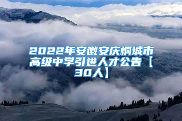 2022年安徽安慶桐城市高級(jí)中學(xué)引進(jìn)人才公告【30人】