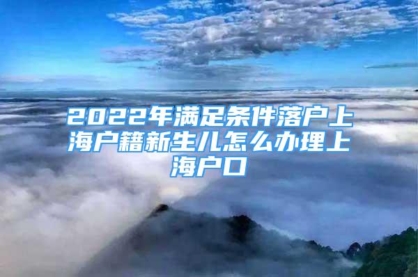 2022年滿足條件落戶上海戶籍新生兒怎么辦理上海戶口