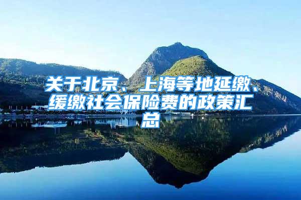 關(guān)于北京、上海等地延繳、緩繳社會保險費的政策匯總