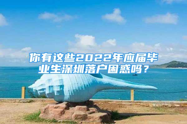 你有這些2022年應(yīng)屆畢業(yè)生深圳落戶困惑嗎？