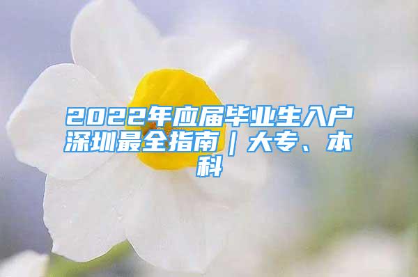 2022年應(yīng)屆畢業(yè)生入戶深圳最全指南｜大專、本科