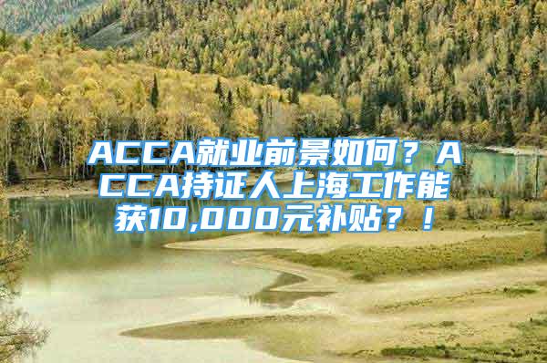 ACCA就業(yè)前景如何？ACCA持證人上海工作能獲10,000元補貼？！