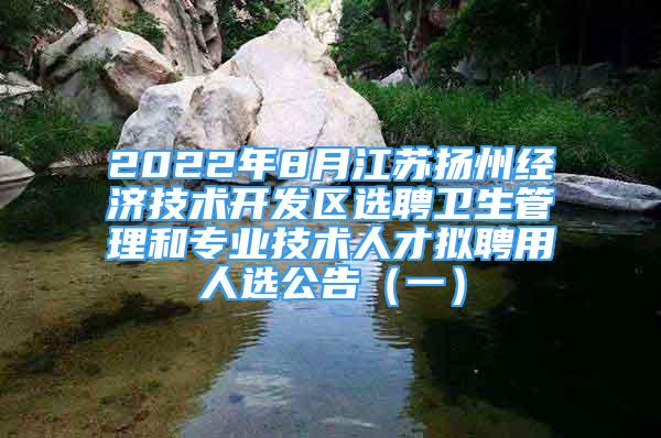 2022年8月江蘇揚州經濟技術開發(fā)區(qū)選聘衛(wèi)生管理和專業(yè)技術人才擬聘用人選公告（一）