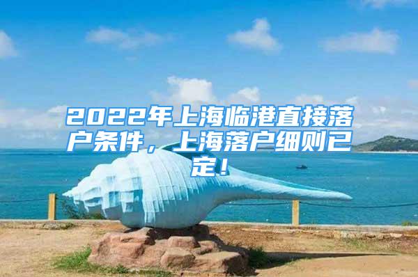 2022年上海臨港直接落戶條件，上海落戶細(xì)則已定！