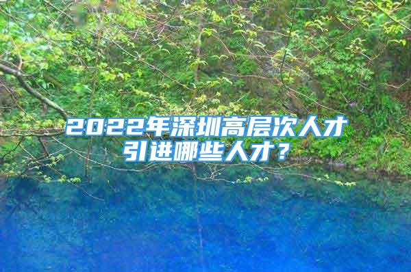 2022年深圳高層次人才引進(jìn)哪些人才？