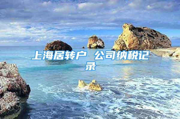 上海居轉(zhuǎn)戶 公司納稅記錄