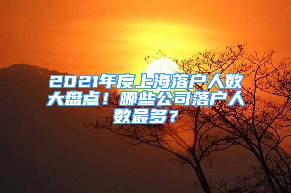 2021年度上海落戶人數(shù)大盤點(diǎn)！哪些公司落戶人數(shù)最多？