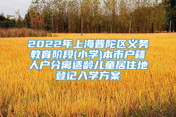 2022年上海普陀區(qū)義務(wù)教育階段(小學(xué))本市戶籍人戶分離適齡兒童居住地登記入學(xué)方案