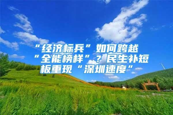 “經(jīng)濟標(biāo)兵”如何跨越“全能榜樣”？民生補短板重現(xiàn)“深圳速度”