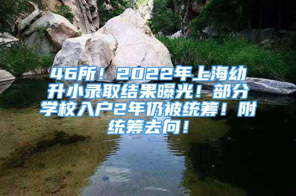 46所！2022年上海幼升小錄取結(jié)果曝光！部分學校入戶2年仍被統(tǒng)籌！附統(tǒng)籌去向！