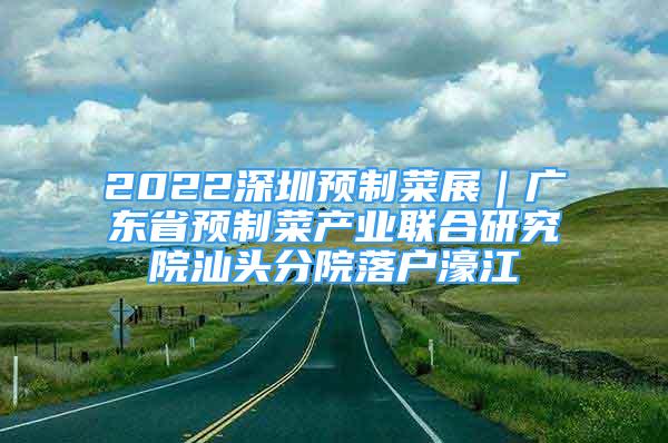 2022深圳預制菜展｜廣東省預制菜產業(yè)聯合研究院汕頭分院落戶濠江