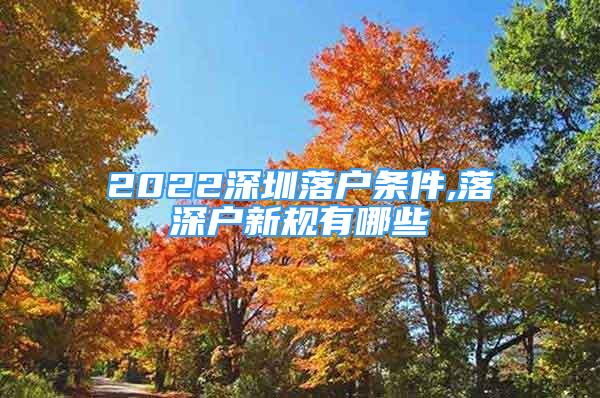 2022深圳落戶條件,落深戶新規(guī)有哪些