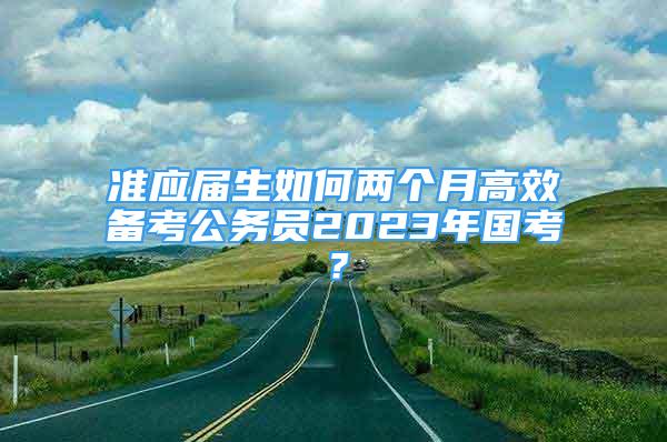 準(zhǔn)應(yīng)屆生如何兩個月高效備考公務(wù)員2023年國考？