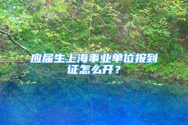 應(yīng)屆生上海事業(yè)單位報(bào)到證怎么開？