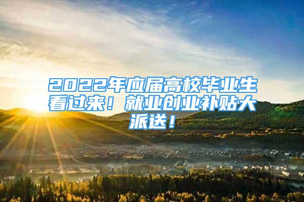 2022年應(yīng)屆高校畢業(yè)生看過來！就業(yè)創(chuàng)業(yè)補(bǔ)貼大派送！