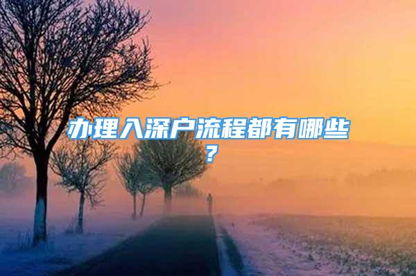 辦理入深戶流程都有哪些？