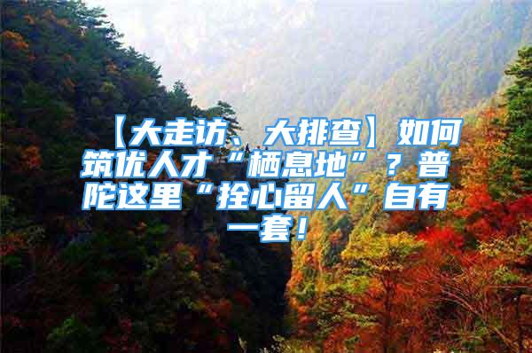 【大走訪、大排查】如何筑優(yōu)人才“棲息地”？普陀這里“拴心留人”自有一套！