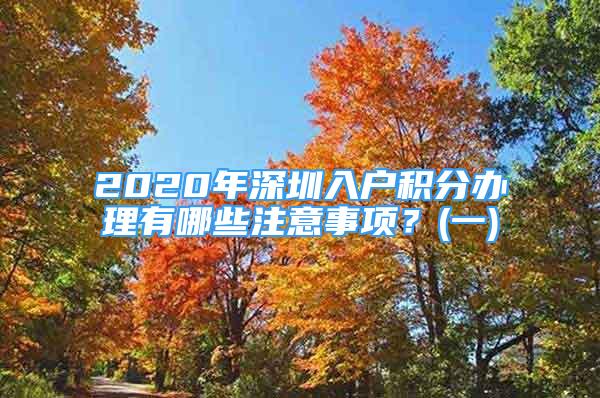 2020年深圳入戶積分辦理有哪些注意事項(xiàng)？(一)