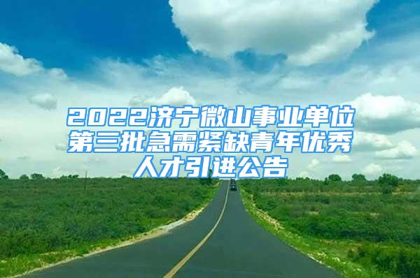 2022濟寧微山事業(yè)單位第三批急需緊缺青年優(yōu)秀人才引進公告