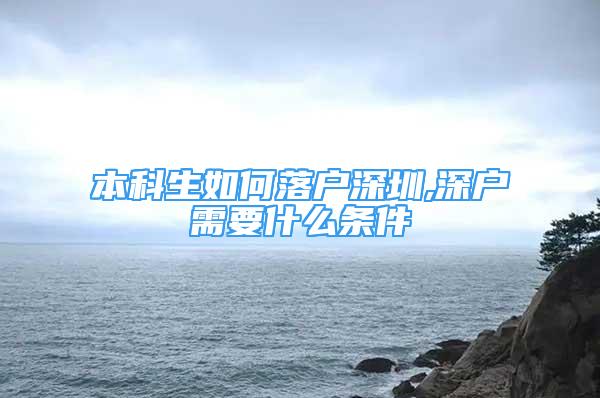 本科生如何落戶深圳,深戶需要什么條件