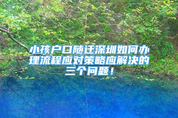 小孩戶口隨遷深圳如何辦理流程應對策略應解決的三個問題！