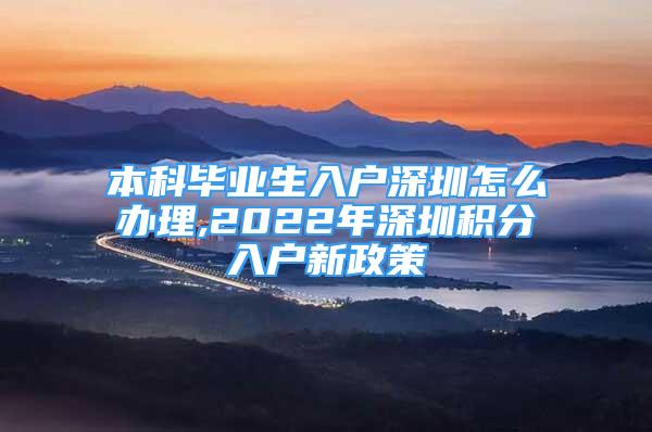 本科畢業(yè)生入戶深圳怎么辦理,2022年深圳積分入戶新政策