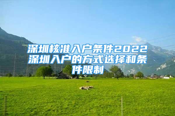 深圳核準(zhǔn)入戶條件2022深圳入戶的方式選擇和條件限制