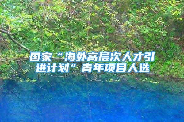 國家“海外高層次人才引進(jìn)計(jì)劃”青年項(xiàng)目人選