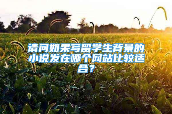 請(qǐng)問(wèn)如果寫(xiě)留學(xué)生背景的小說(shuō)發(fā)在哪個(gè)網(wǎng)站比較適合？