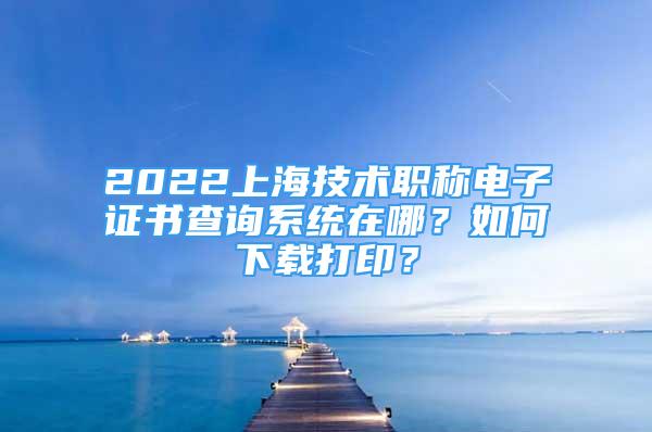 2022上海技術(shù)職稱(chēng)電子證書(shū)查詢(xún)系統(tǒng)在哪？如何下載打印？