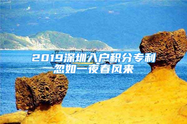 2019深圳入戶積分專利忽如一夜春風來